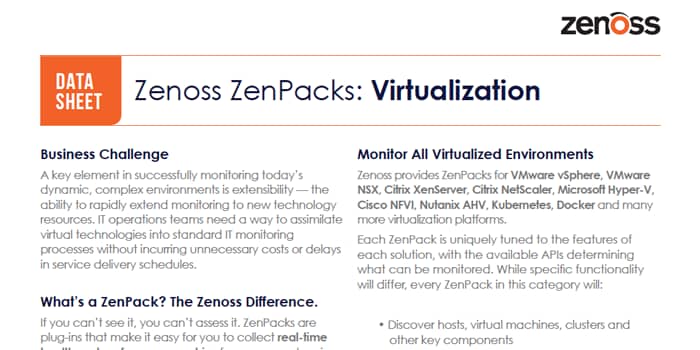 Zenoss ZenPacks: Virtualization