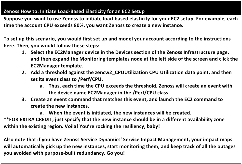 Zenoss How to Initiate Load-Based Elasticity for an EC2 Setup