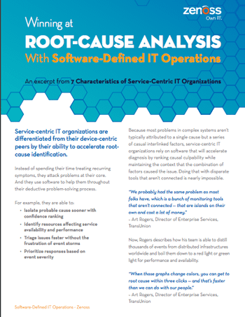 Root-Cause Analysis With Software-Defined IT Operations