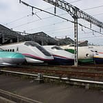 Bullet Trains - East Shinkansen Lineup at Niigata Depot