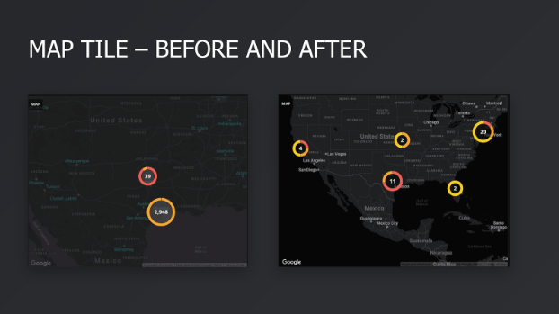Map tile - before and after