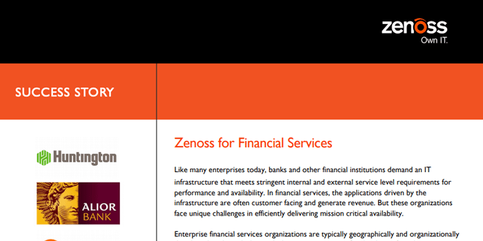 Zenoss for Financial Services